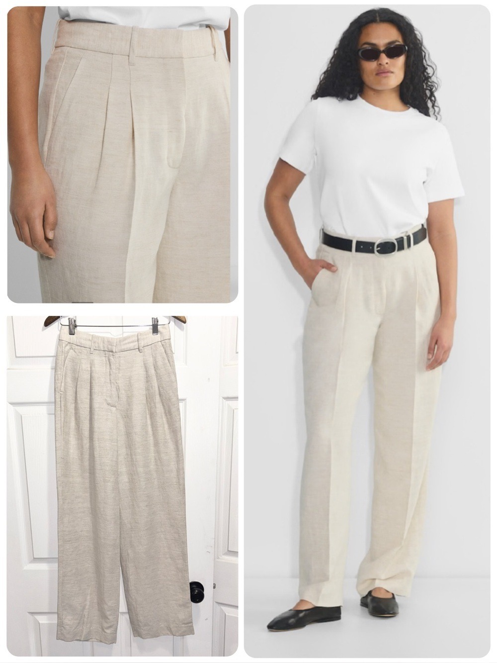 Aritzia The Effortless Pants CruiseLinen Pleated Linen Trousers Natural Ecru 4
